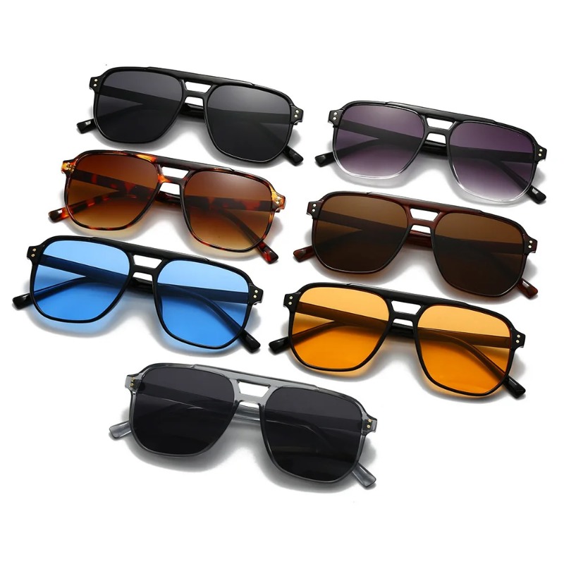 Vintage Fashion Designer - Vintage Men Women Double Bridges Sunglasses
