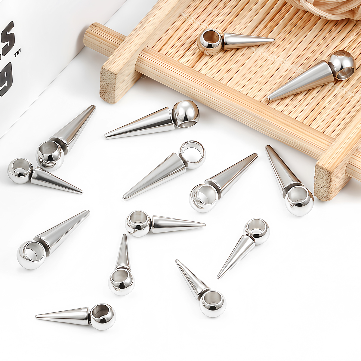 Vintage Fashion Jewelry - 10pcs Retro Cone Charms Pendants Stainless