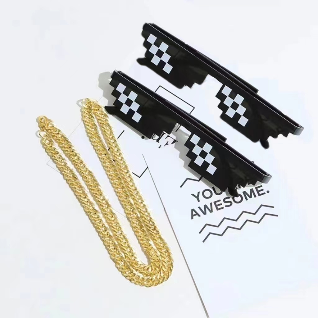 Vintage Fashion Images - 2Pcs Mosaic Sunglasses Cool Party Vintage