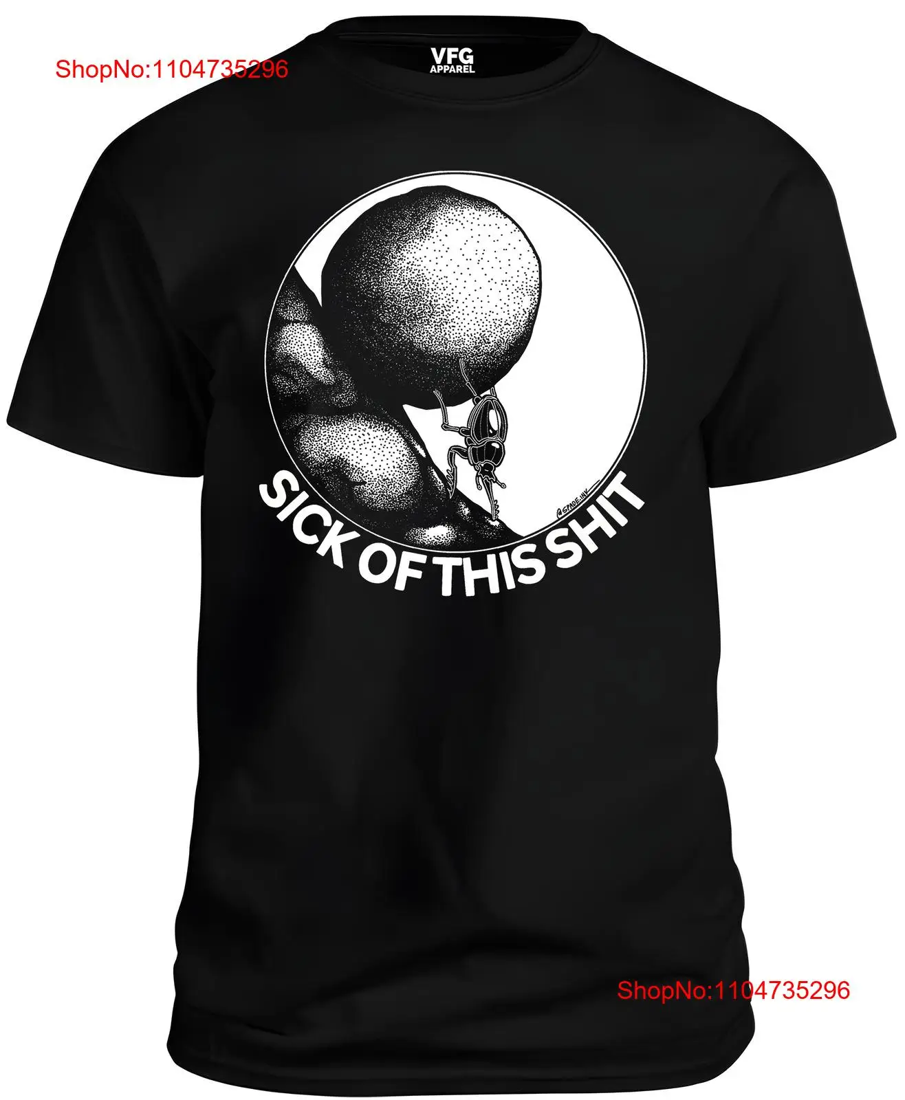 Vintage Fashion Bug - T Shirt Sisyphus Bug vintage Washed