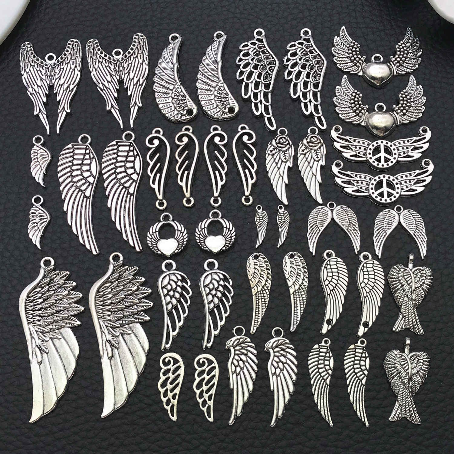 Vintage Fashion Jewelry - Angel Wing Charms, New 22/42 Pcs