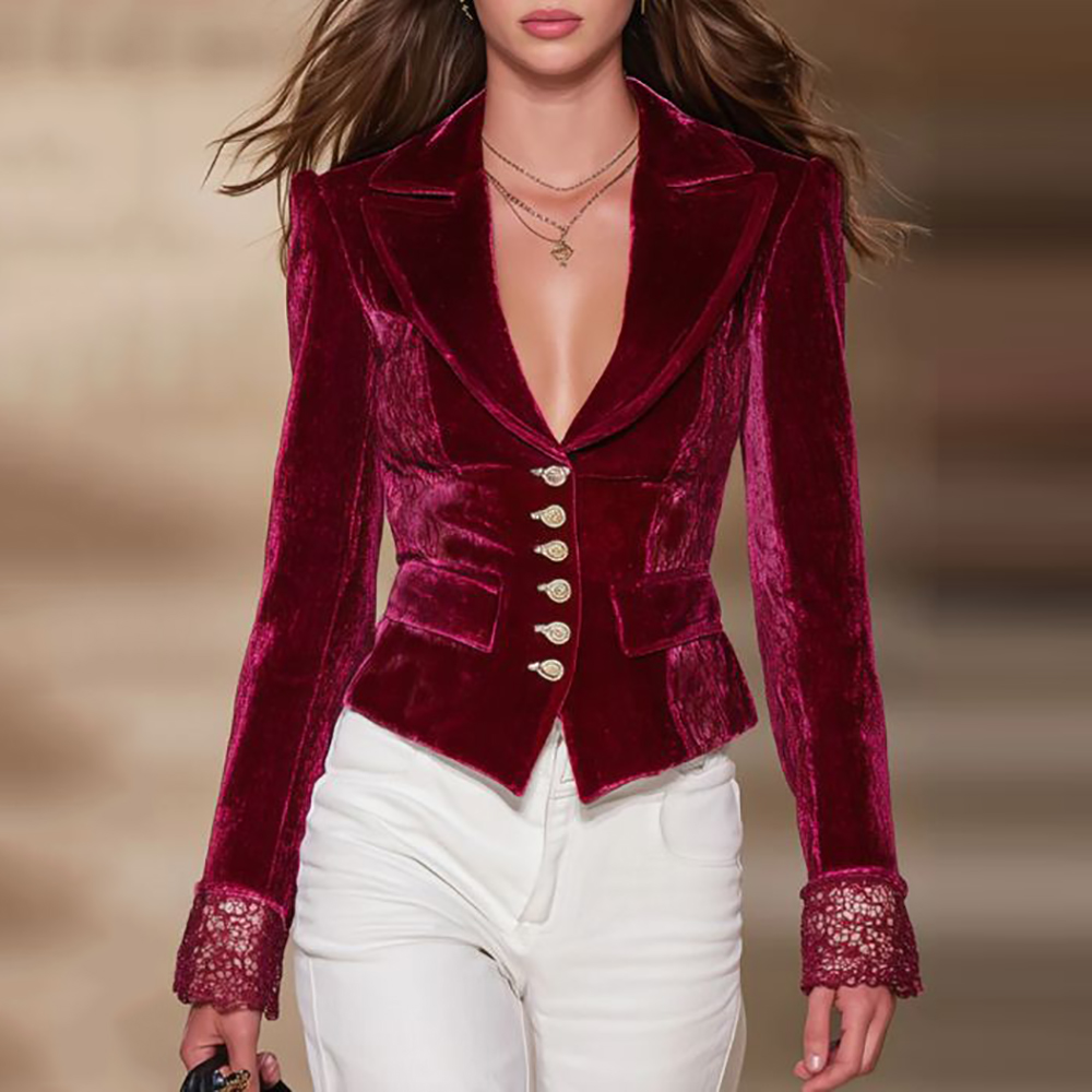 Women's Elegant Velvet Blazer  – обзор и цена Velvet Blazer Vintage