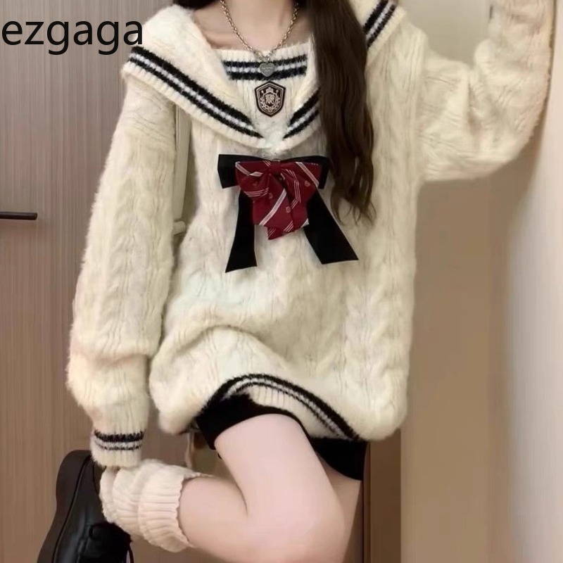 Ezgaga Knitted Sweater Women P – обзор и цена Vintage Fashion Style Female