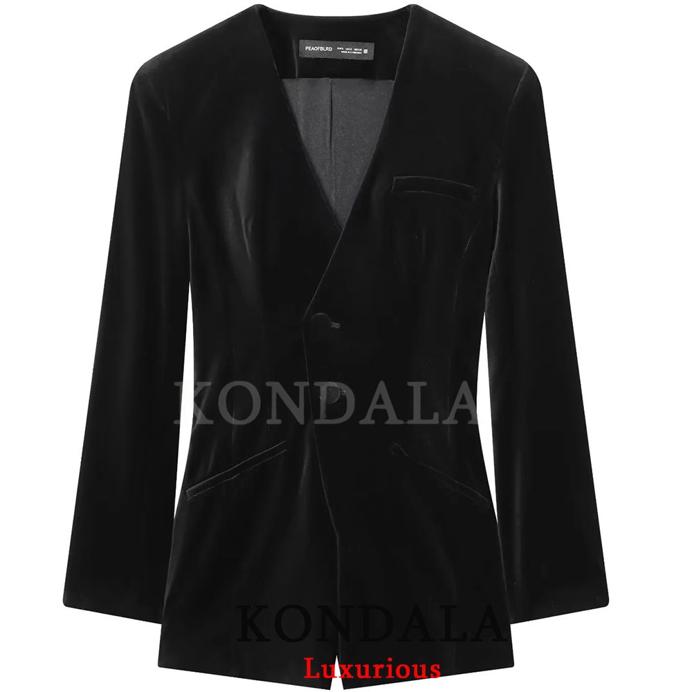 KONDALA Vintage Casual Women B – обзор и цена Velvet Blazer Vintage