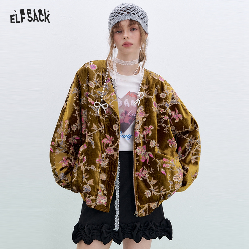 ELFSACK Gold Velvet Jacket Wom – обзор и цена Velvet Blazer Vintage