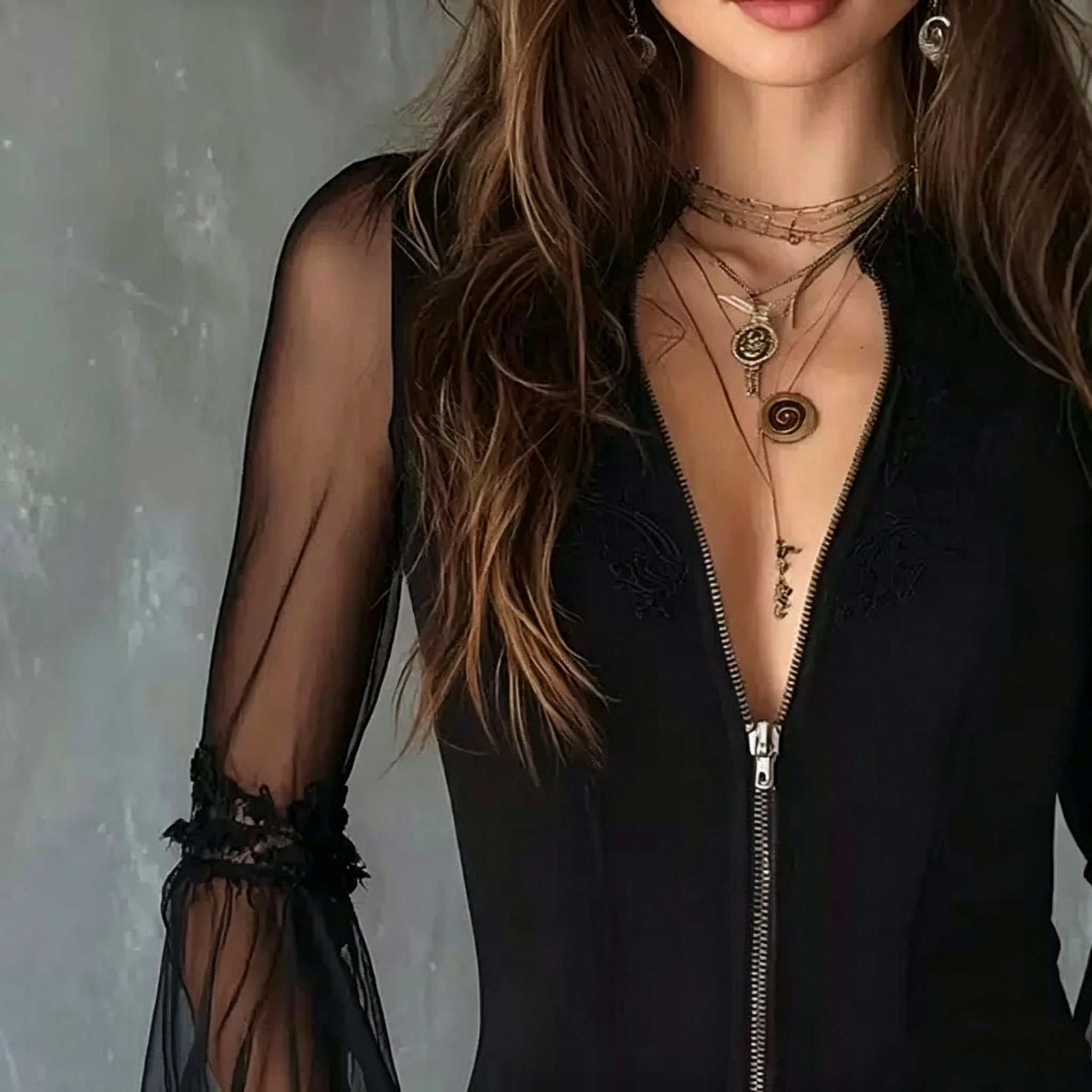 Ladies Black round Neck Long S – обзор и цена Vintage Fashion Necklace