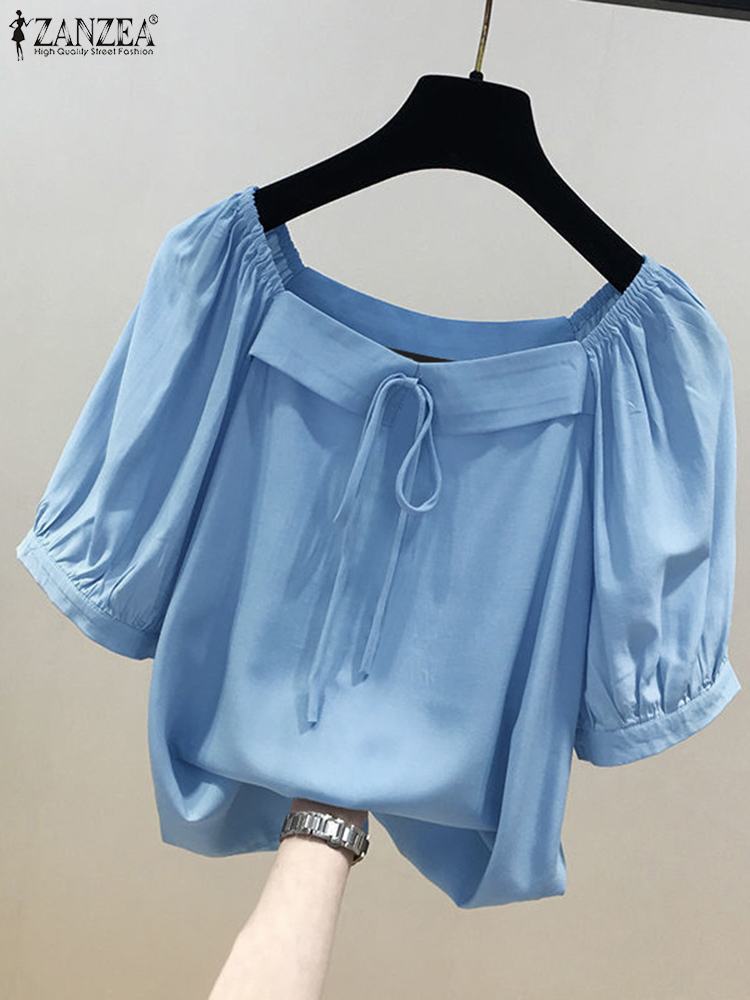 ZANZEA Korean Style Solid Blou – обзор и цена Vintage Fashion Style Female