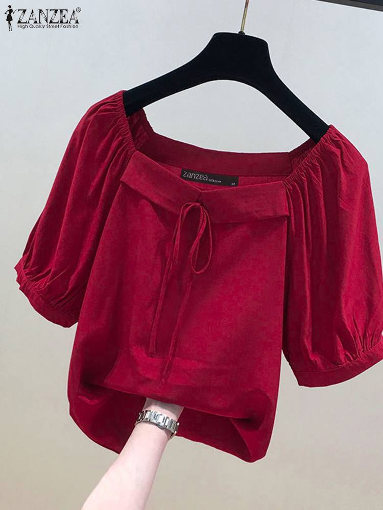 ZANZEA Korean Style Solid Blou – обзор и цена Vintage Fashion Style Female