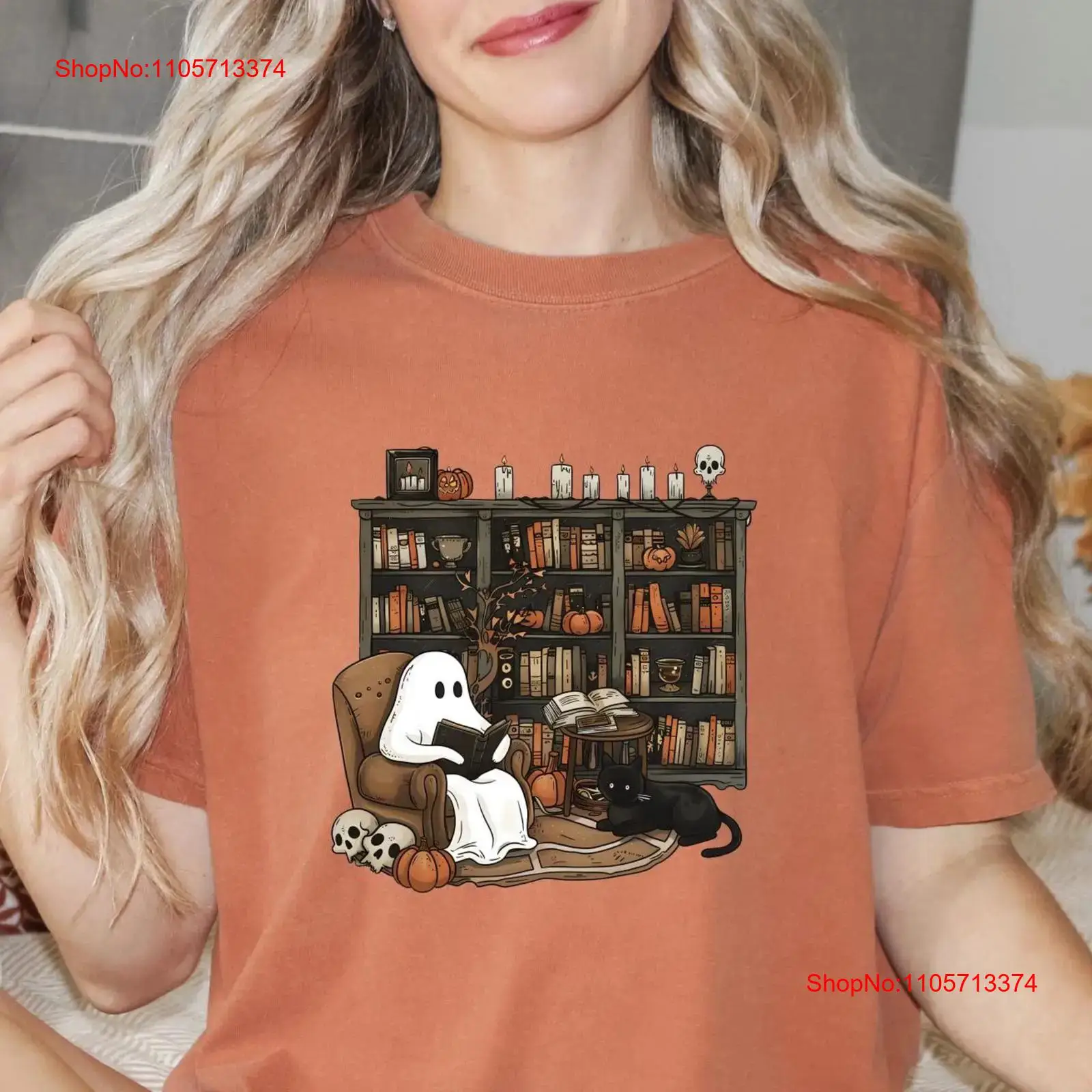 Bookish GhosT T Shirt Spooky L – обзор и цена Vintage Fashion Library