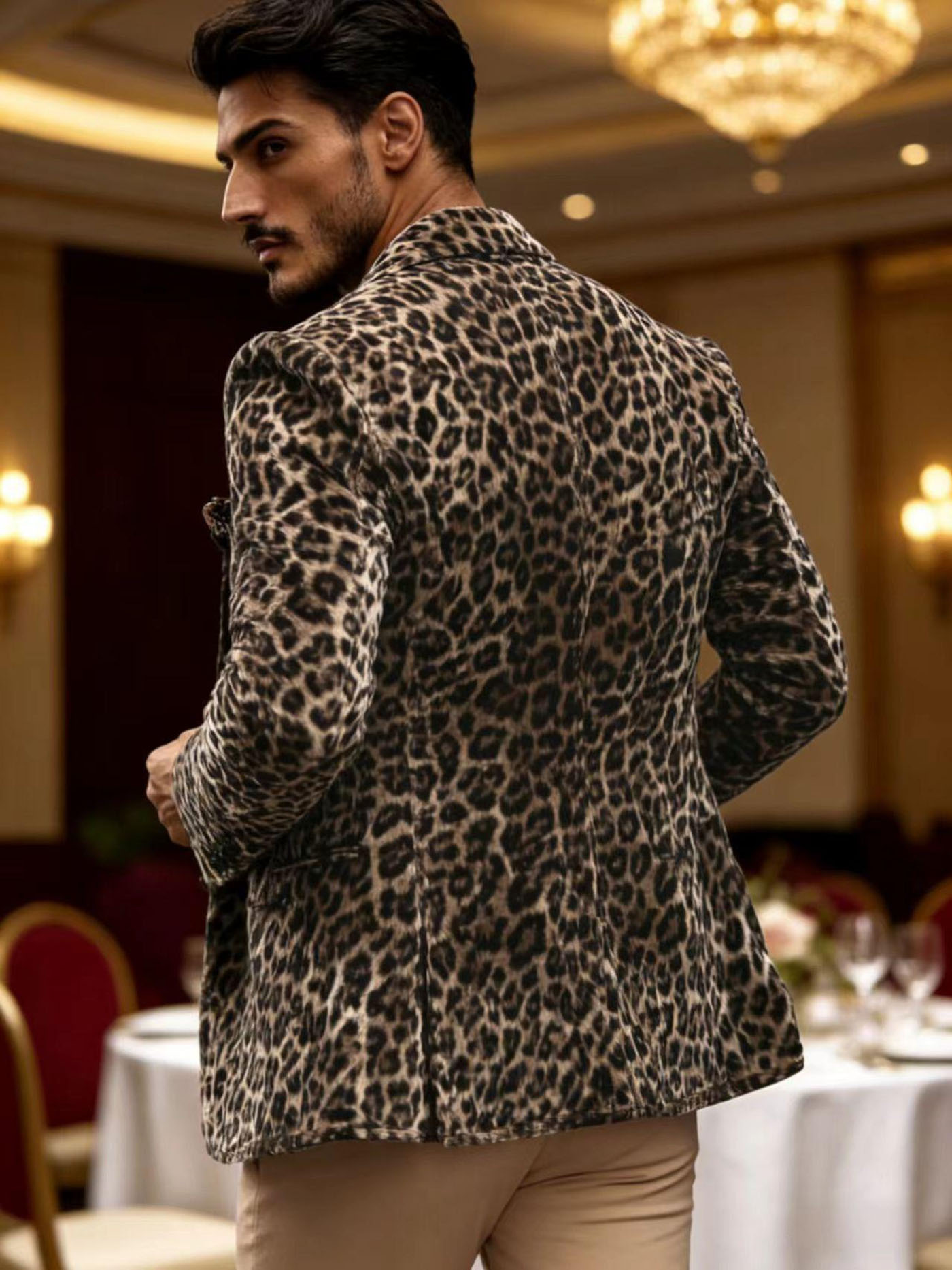 Men’s Leopard Print Velvet Bla – обзор и цена Velvet Blazer Vintage
