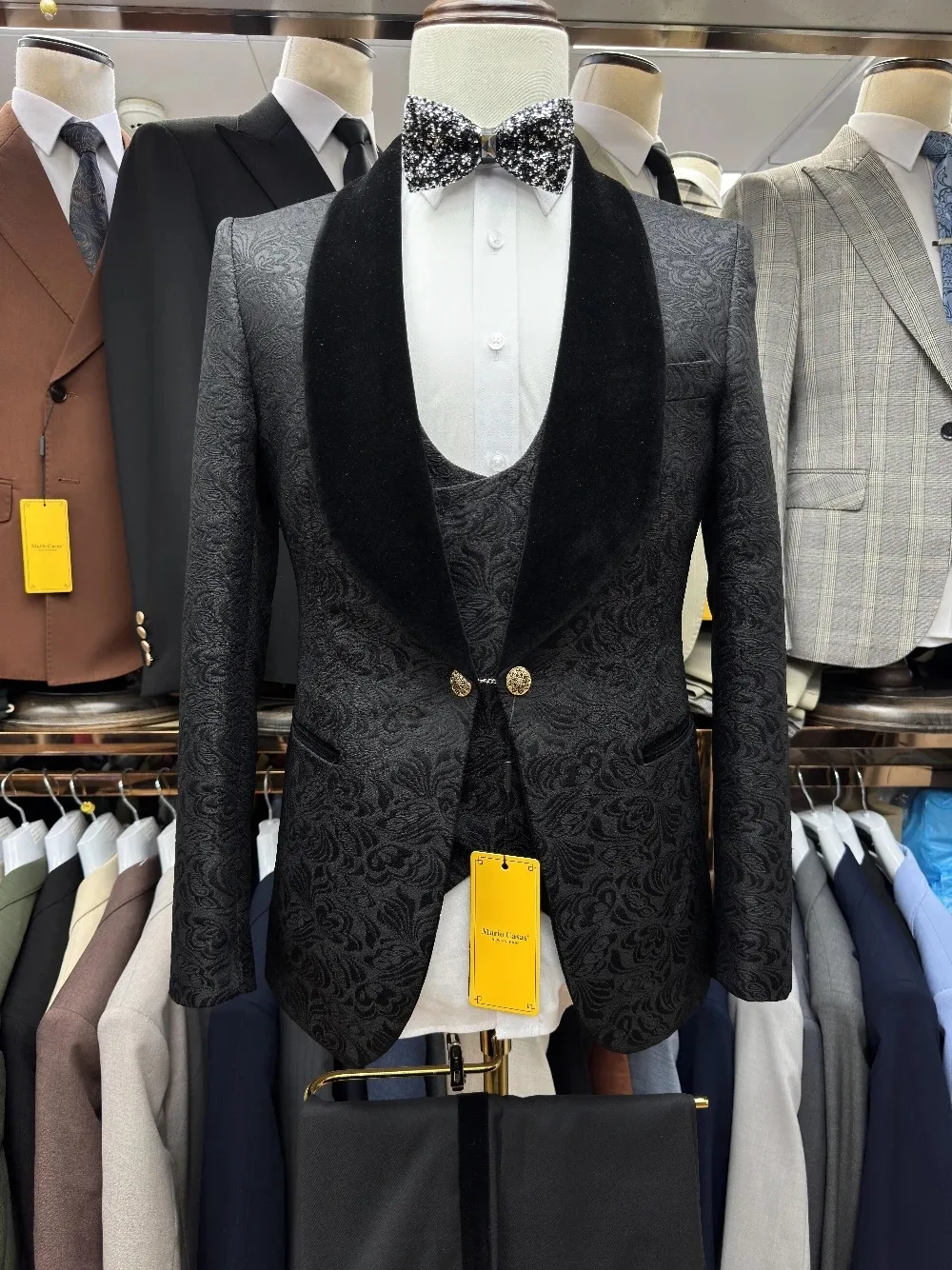 Vintage Men's Suit Jacquard Ta – обзор и цена Velvet Blazer Vintage