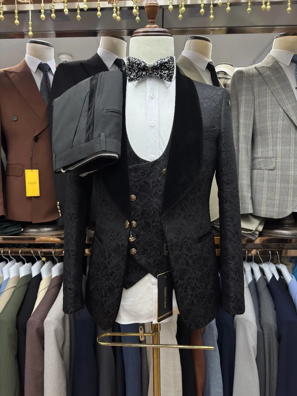 Vintage Men's Suit Jacquard Ta – обзор и цена Velvet Blazer Vintage
