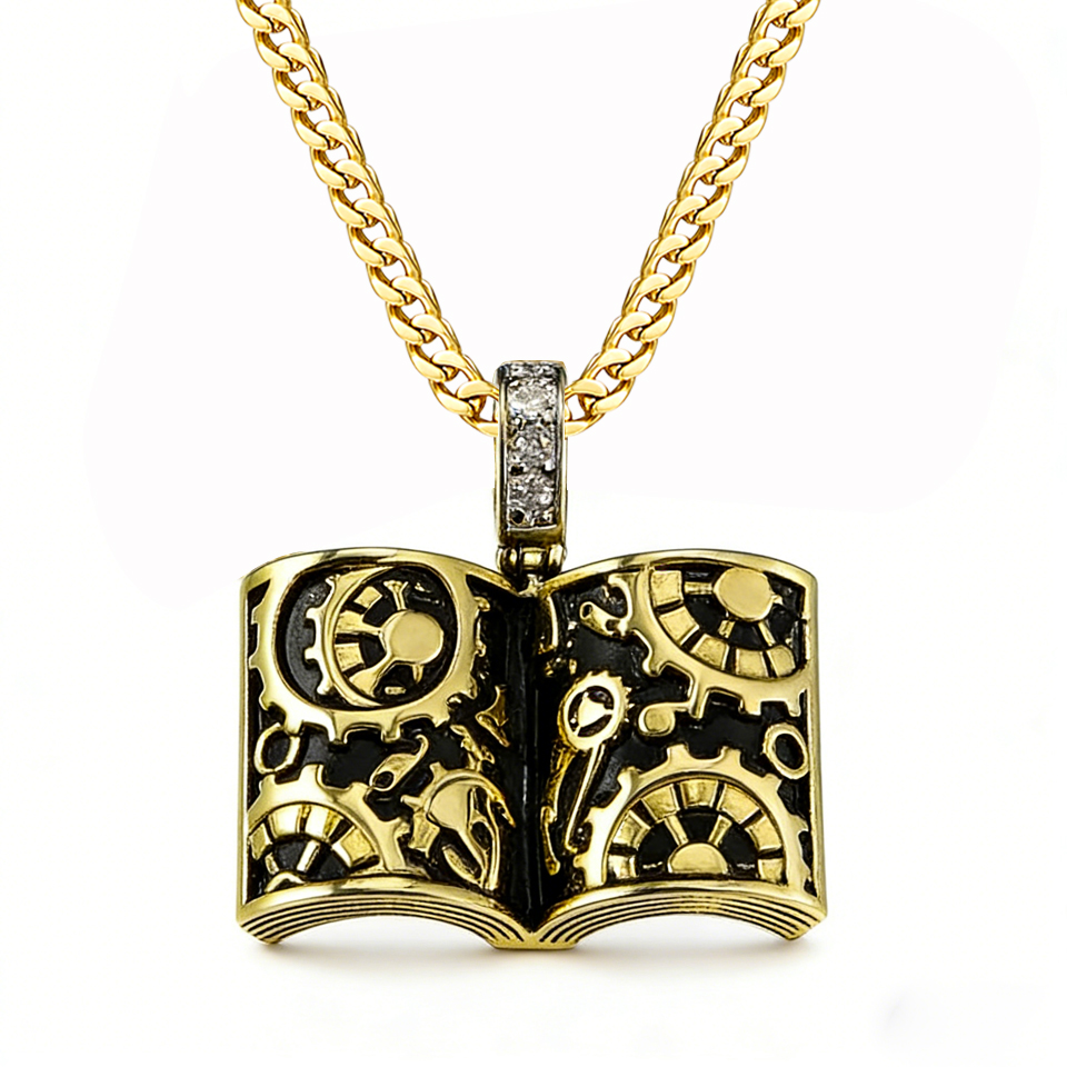 VANAXIN Punk Retro Book Pendan – обзор и цена Vintage Fashion Library