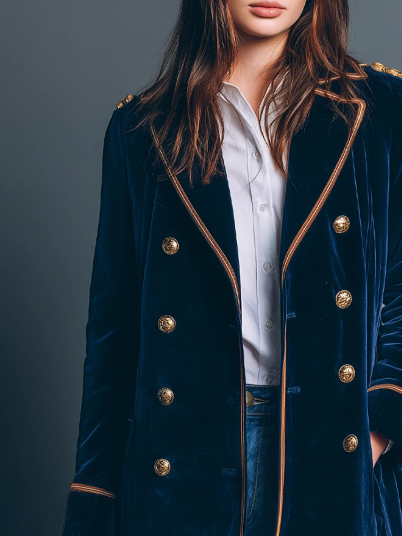 Vintage Navy Velvet Military S – обзор и цена Velvet Blazer Vintage