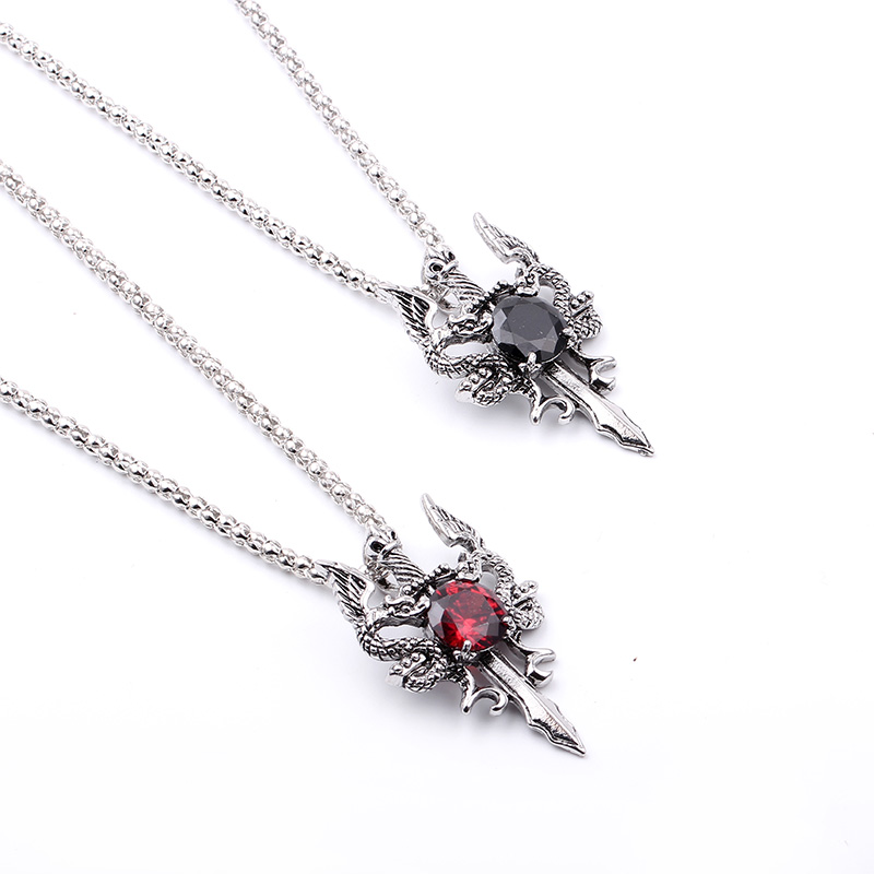 Double Dragon Black Gem Cross  – обзор и цена Vintage Fashion Necklace