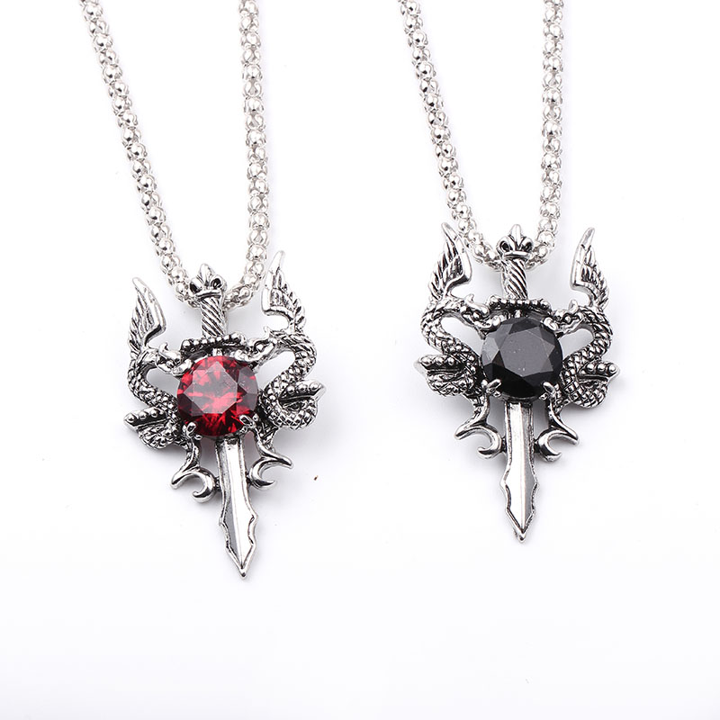 Double Dragon Black Gem Cross  – обзор и цена Vintage Fashion Necklace
