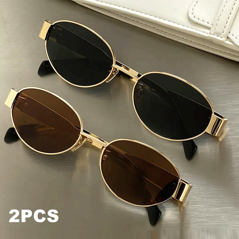 2PCS Oval Shape Metal Sunglass – обзор и цена Vintage Fashion Images