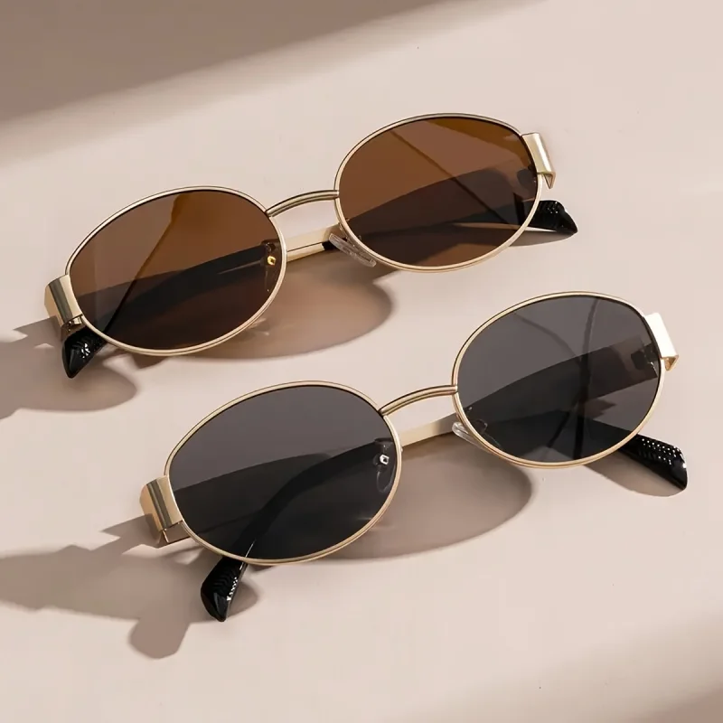 2PCS Oval Shape Metal Sunglass – обзор и цена Vintage Fashion Images