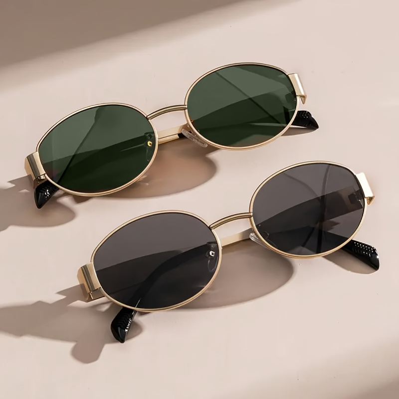 2PCS Oval Shape Metal Sunglass – обзор и цена Vintage Fashion Images