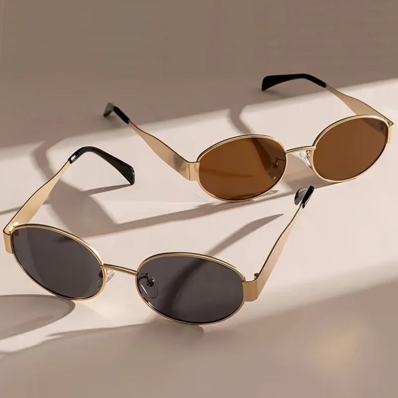 2PCS Oval Shape Metal Sunglass – обзор и цена Vintage Fashion Images