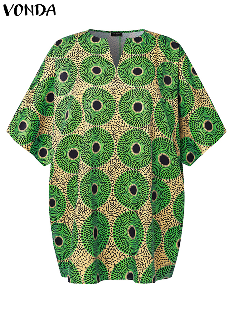 Plus Size 5XL VONDA Women Blou – обзор и цена Vintage Fashion Plus Size
