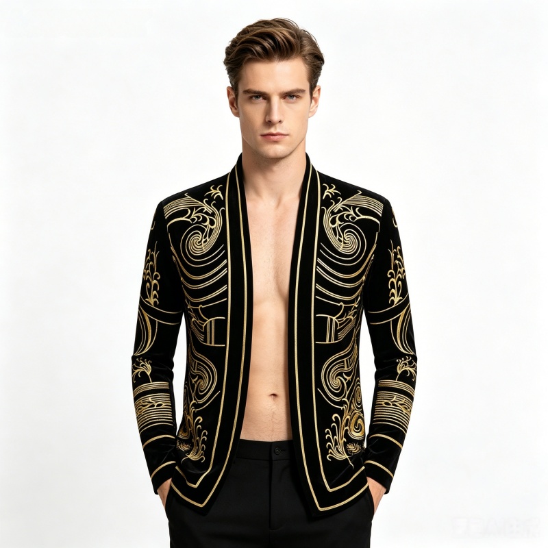 Men Vintage Velvet Embroidery  – обзор и цена Velvet Blazer Vintage